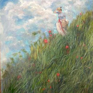 Lady in Blue and White